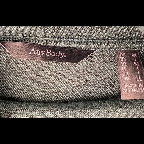 AnyBody brushed Hacci peplum top with cowl neck. Silver pine medium. - Picture 2 of 9